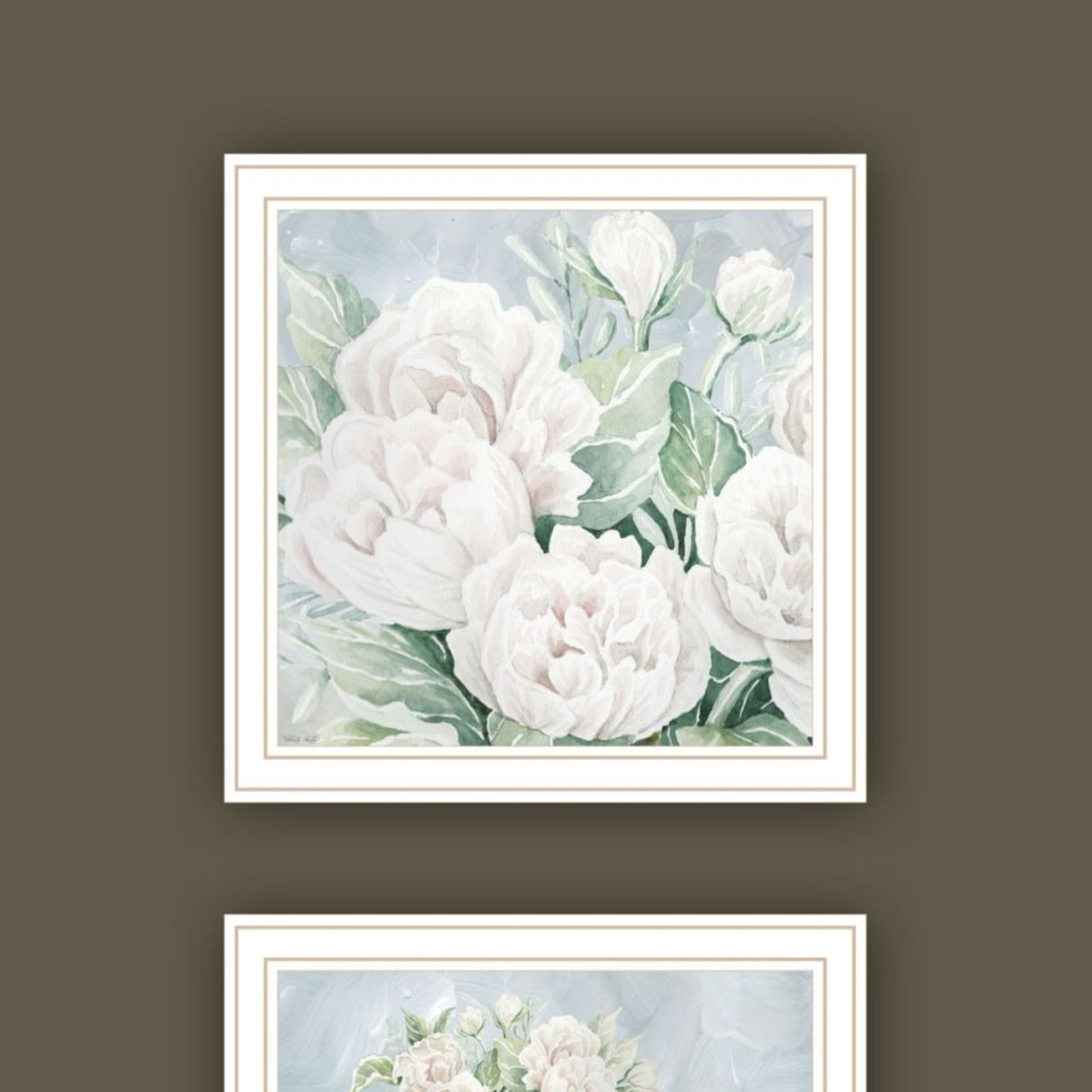 "Peaceful Pastel Peonies" Framed Wall Art For Living Room, Wall Art Print For Home Decor, Bedroom Wall Art By Cindy Jacobs Multicolor Wood Paper