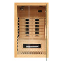 2 To 3 Person Hemlock Wood Low Emf Far Infrared Sauna For Home With Led Control Panel And Tempered Glass Door Natural Wood Metal & Wood