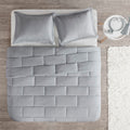 Seersucker Down Alternative Comforter Mini Set Queen Grey Microfiber