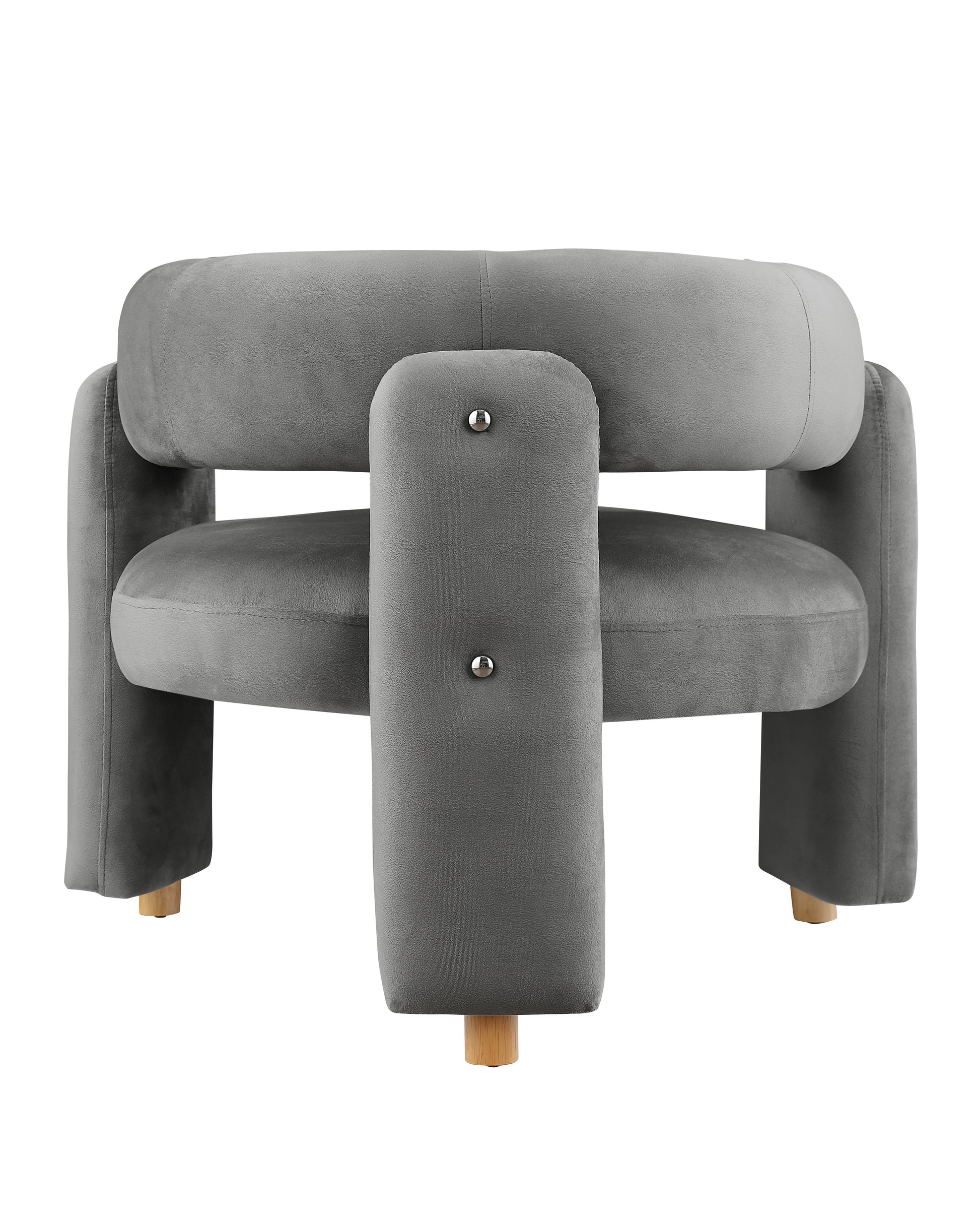 Accent Chair Grey Fabric