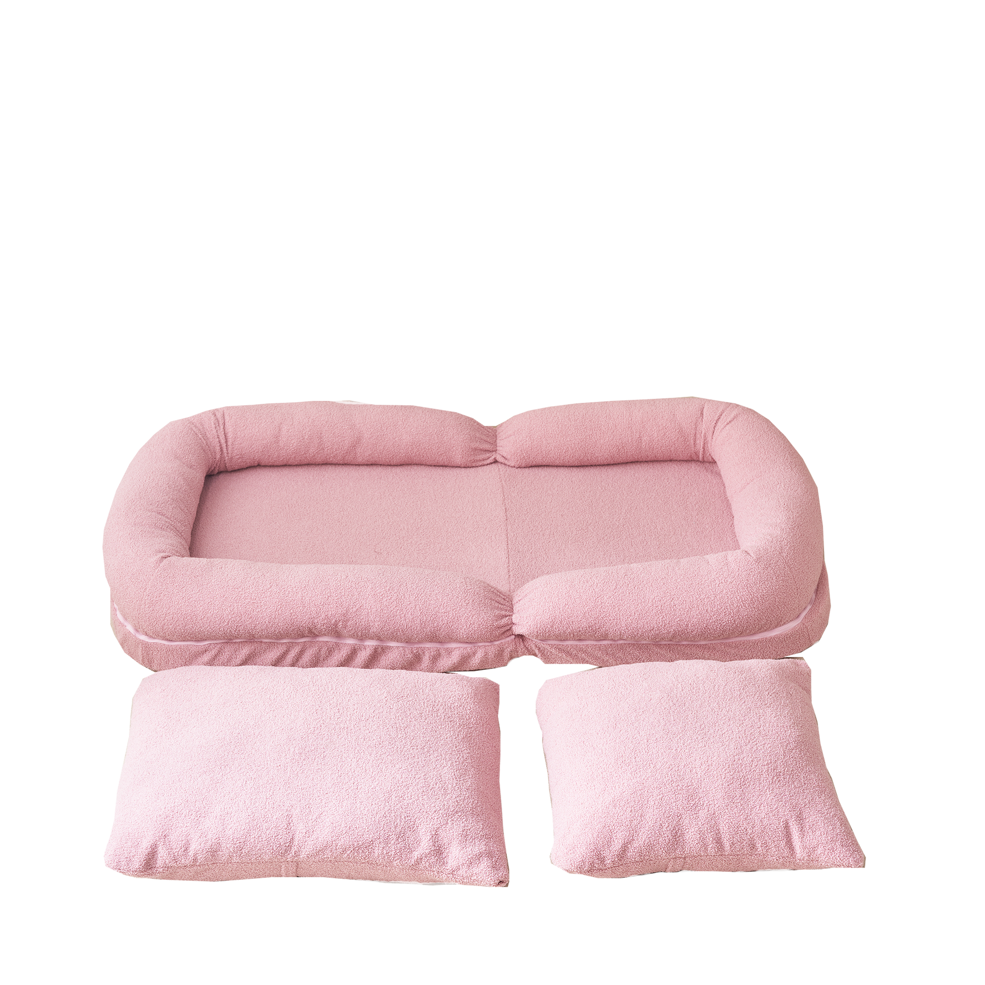 Triple Fold Down Sofa Bed,Pink Pink Metal Cotton Metal