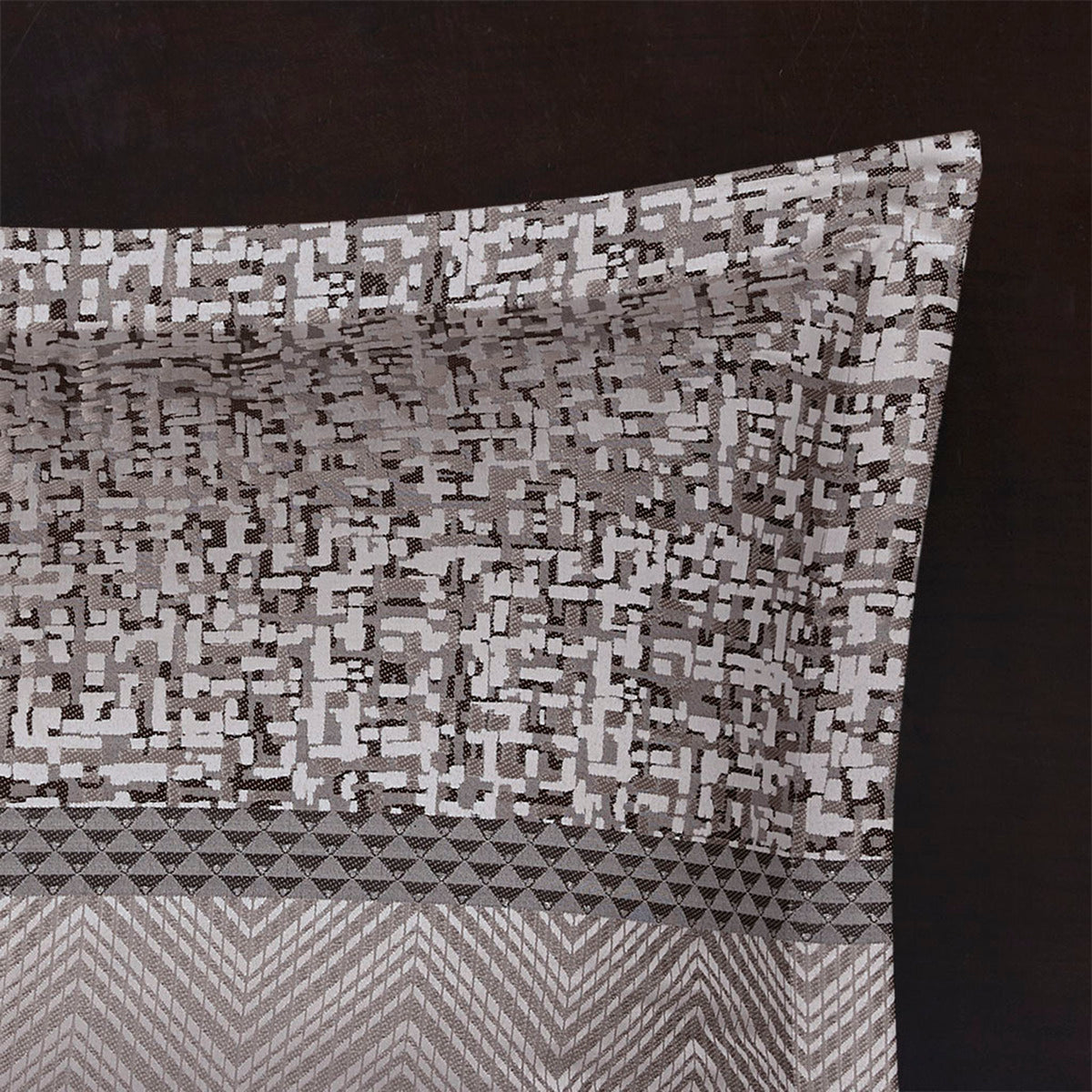 7 Piece Jacquard Comforter Set Grey Taupe Queen Queen Grey Taupe Polyester