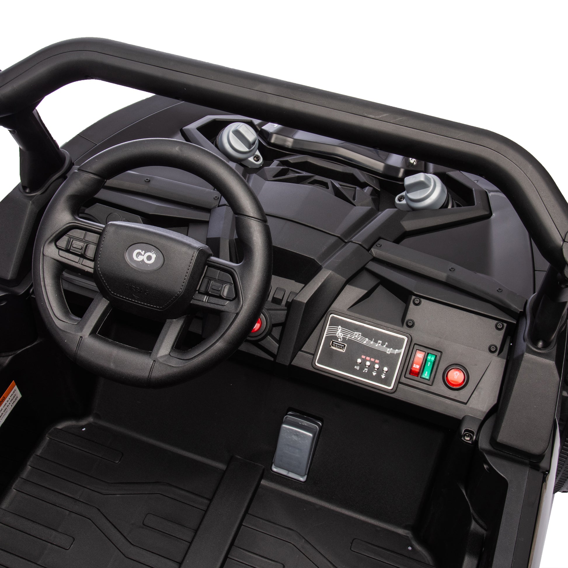 24V Two Seater Kids Ride On Utv W Parents Remote Control,Four Wheel Suspension,Slow Start,Large Wheel Design,Anti Collision Bar,Storage Space,Music,Usb,Bluetooth,Volume Control,Led Lights For Kids 3 . Black 100 149 Lbs Polypropylene