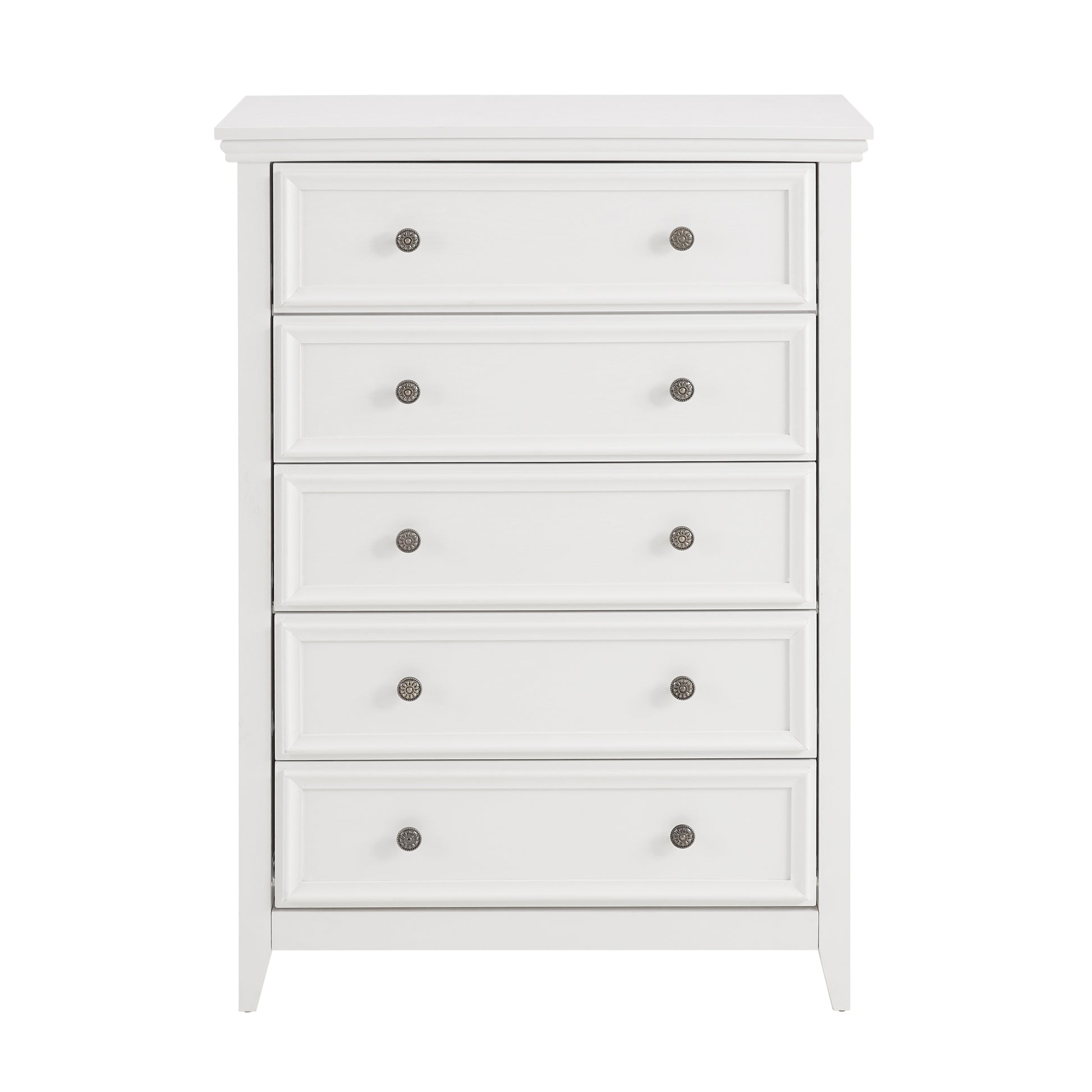 Modern 5 Drawers Dresser 5 Drawers Cabinet,Chest Of Drawers Closet Organizers And Storage Clothes Storage Drawers Cabinet For Living Room, Farmhouse Dresser Organizer White White Mdf