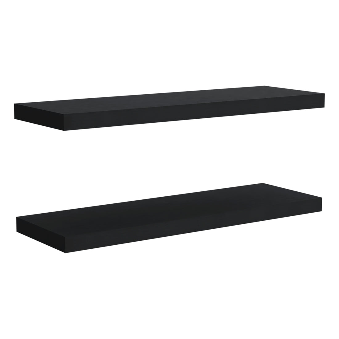 Ecco 31.5" Wide Floating Shelves Set Of 2, Shelves For Wall Decor For Bedroom, Bathroom Storage Shelves, Book Shelves For Living Room 2 Or Less Black Horizontal Primary Living Space Open Back Modern