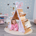 Book Nook Tent With Shelves Brown Mdf Wood