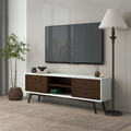 Caroline Walnut White Tv Stand Up To 72