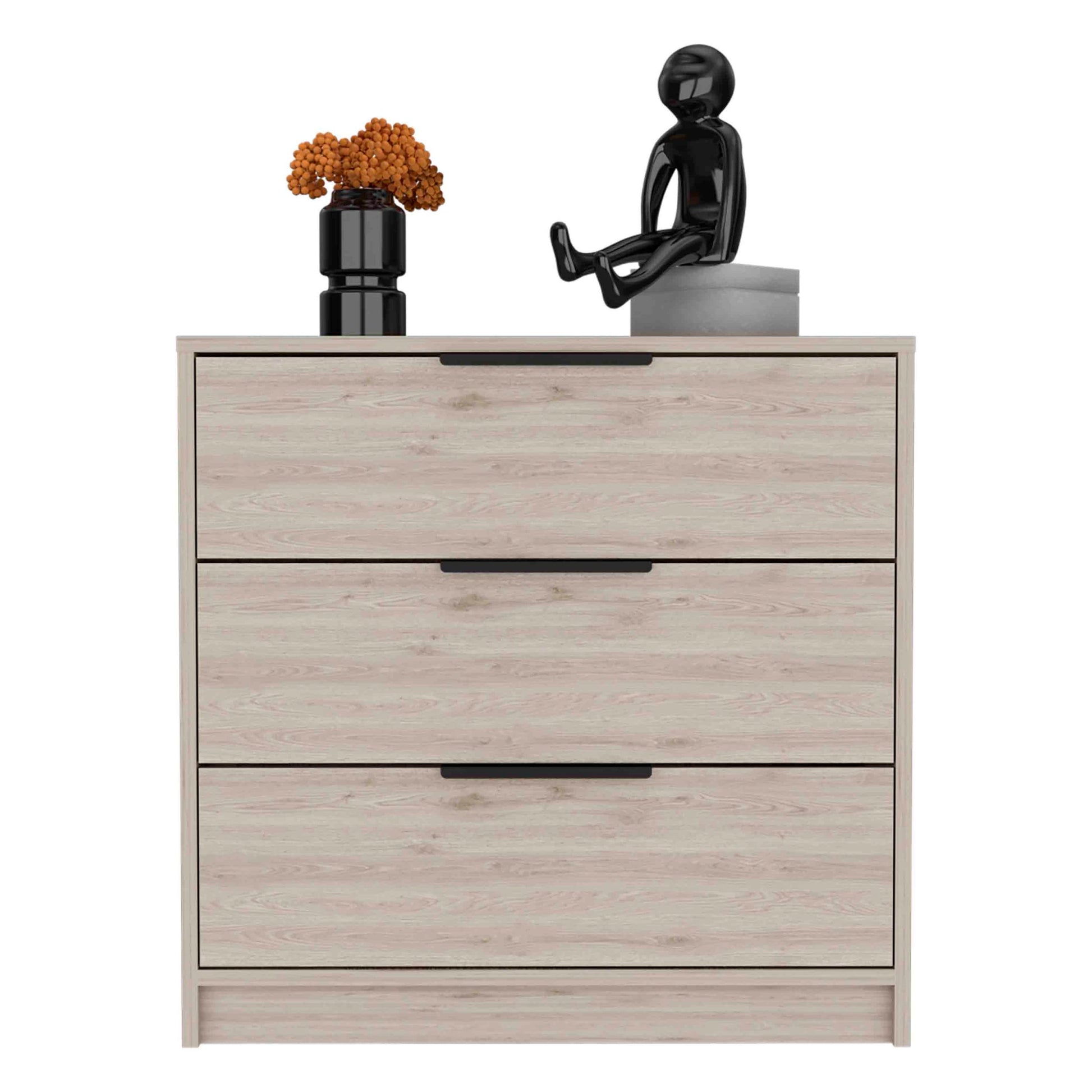 Dresser 27"H, 3 Drawers Dresser, Superior Top, Light Gray Light Gray Particle Board Particle Board