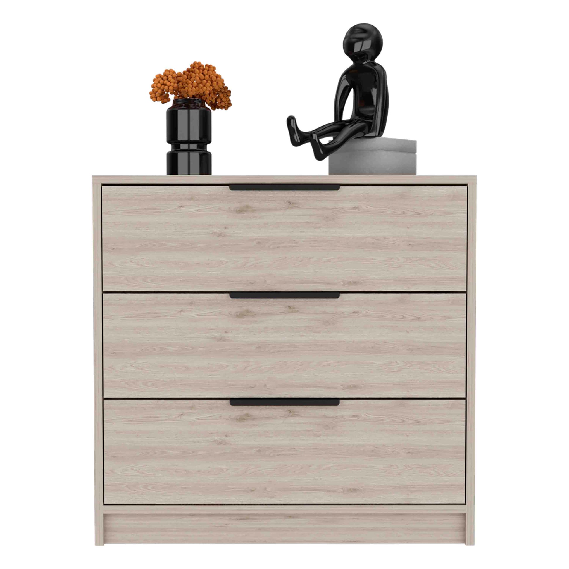 Dresser 27"H, 3 Drawers Dresser, Superior Top, Light Gray Light Gray Bedroom Modern Particle Board Particle Board