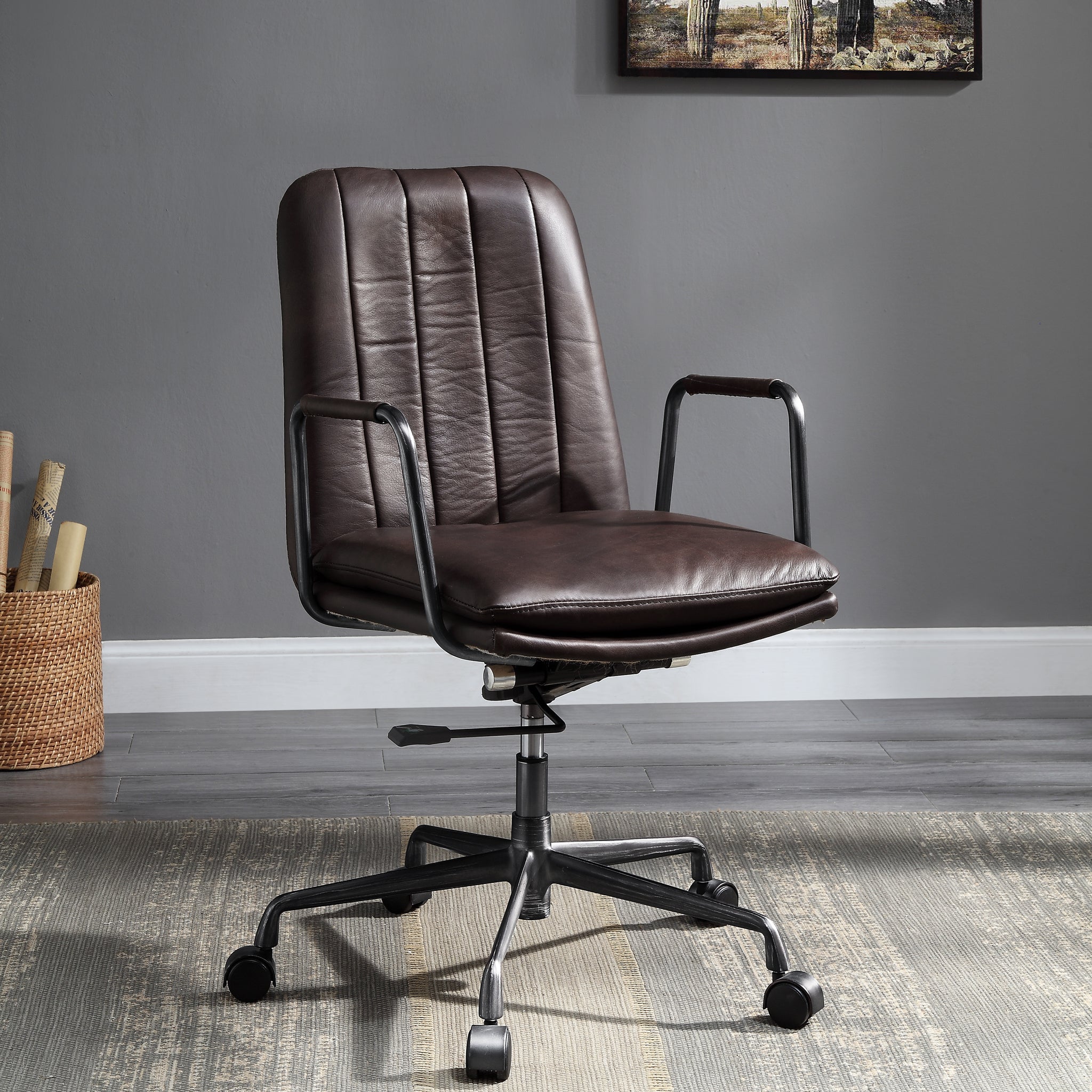 Mars Top Office Chair With Swivel Solid Brown Office Office Chairs Solid Back Swivel Genuine Leather