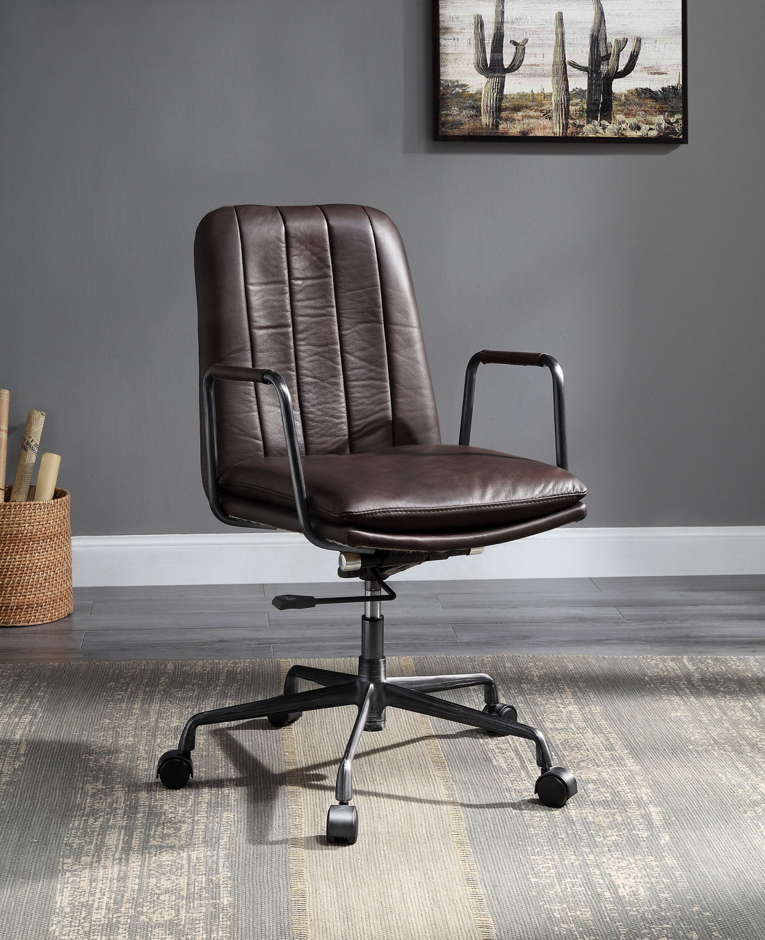 Mars Top Office Chair With Swivel Solid Brown Office Office Chairs Solid Back Swivel Genuine Leather