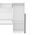 2 Door Wooden Storage Desk Wardrobe For Bedroom With Shelves And Drawers, White White Mdf Lvl