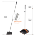 Efficient Home Cleaning Combo,Broom And Dustpan Set With 52 Inch Long Handle Sturdy, Easy Assembly Perfect For Floors, Kitchens, Bathrooms Orange Grey Orange Plastic
