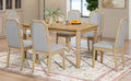 7 Piece Farmhouse Dining Set Classic Rustic Table And 6 High Back Design Chairs For Dining Room, Kitchen Natural Wood Wash Natural Wood Wash Solid Wood Mdf