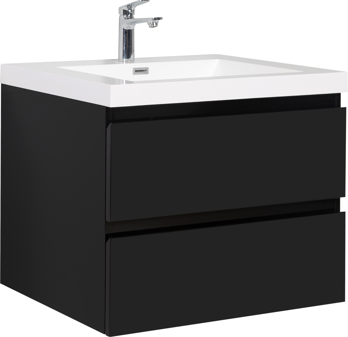 30" Floating Bathroom Vanity With Sink, Modern Wall Mounted Bathroom Storage Vanity Cabinet With Resin Top Basin And Soft Close Drawers, Glossy Black 24V11 30Gb 2 Black Bathroom Wall Mounted Mdf