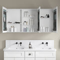 60'' W X 30'' H Surface Frameless Mirror Medicine Cabinet, Beveled Mirror Edges Bathroom Medicine Cabinet White Engineered Wood