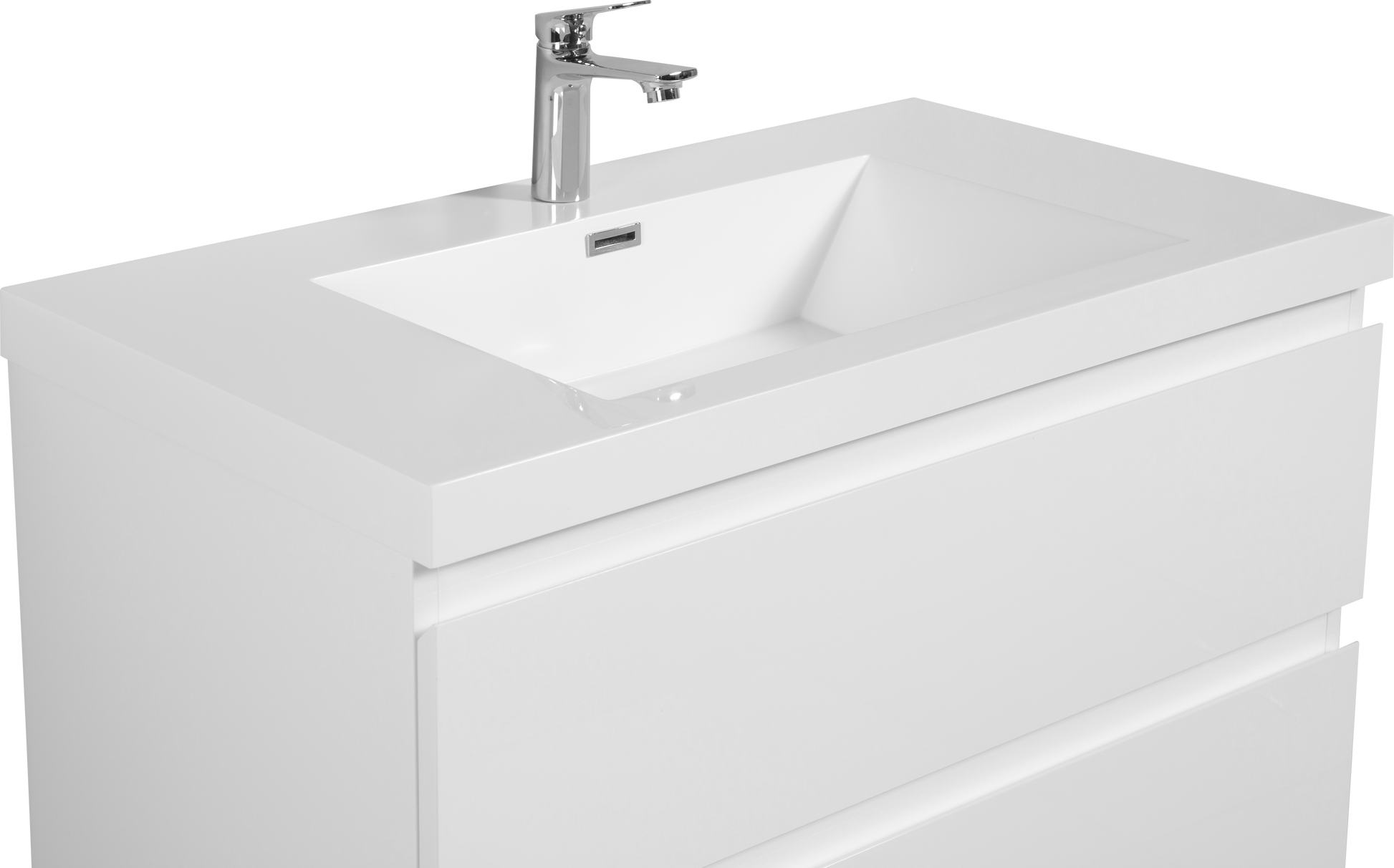 36" Floating Bathroom Vanity With Sink, Modern Wall Mounted Bathroom Storage Vanity Cabinet With Resin Top Basin And Soft Close Drawers, Glossy White 24V11 36Gw Glossy White Wood