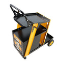 Multi Function Welder Trolley, Mig Tig Arc Plasma Cutter Storage Tank With 2 Safety Chains, Portable 4 Drawer Chest, Weight 280 Lbs Yellow Black Iron