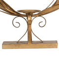 20 Inch Luxury Accent Candle Holder, Laurel Wreath, Metal Frame Gold Finish Gold Iron