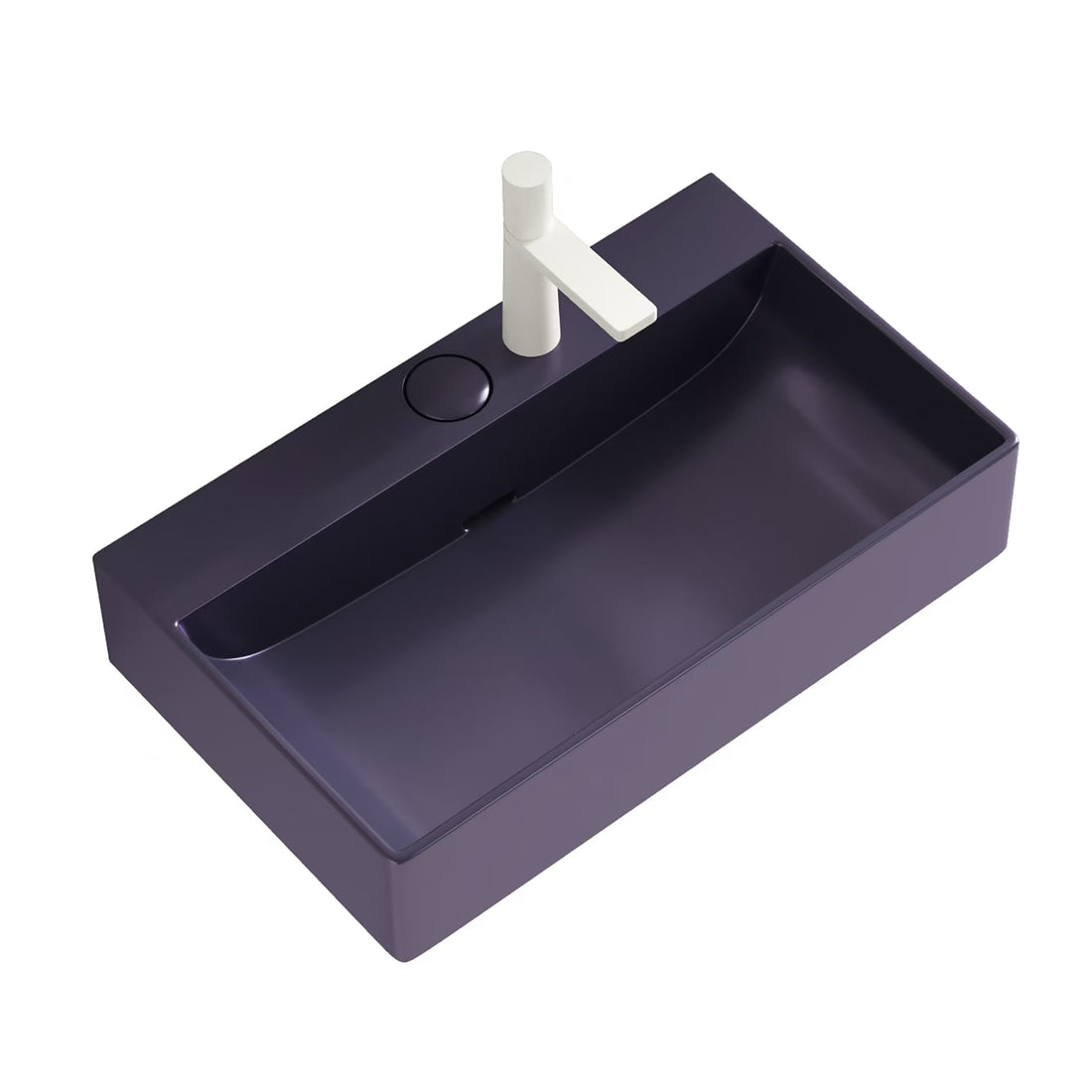 Lofi 24'' Bathroom Sink Without Cabinet, Purple Ceramic Basin Purple Bathroom Modern,Scandinavian Ceramic