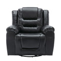 360 Swivel And Rocking Home Theater Recliner Manual Recliner Chair With Wide Armrest For Living Room,Bedroom, Black Old Sku:Pp302953Aab Black Foam Pu