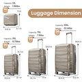 Luggage 4 Piece Sets 14 20 24 28 , Hard Shell Lightweight Tsa Lock Carry On Expandable Suitcase With Spinner Wheels Travel Set For Men Women Champagne Polypropylene