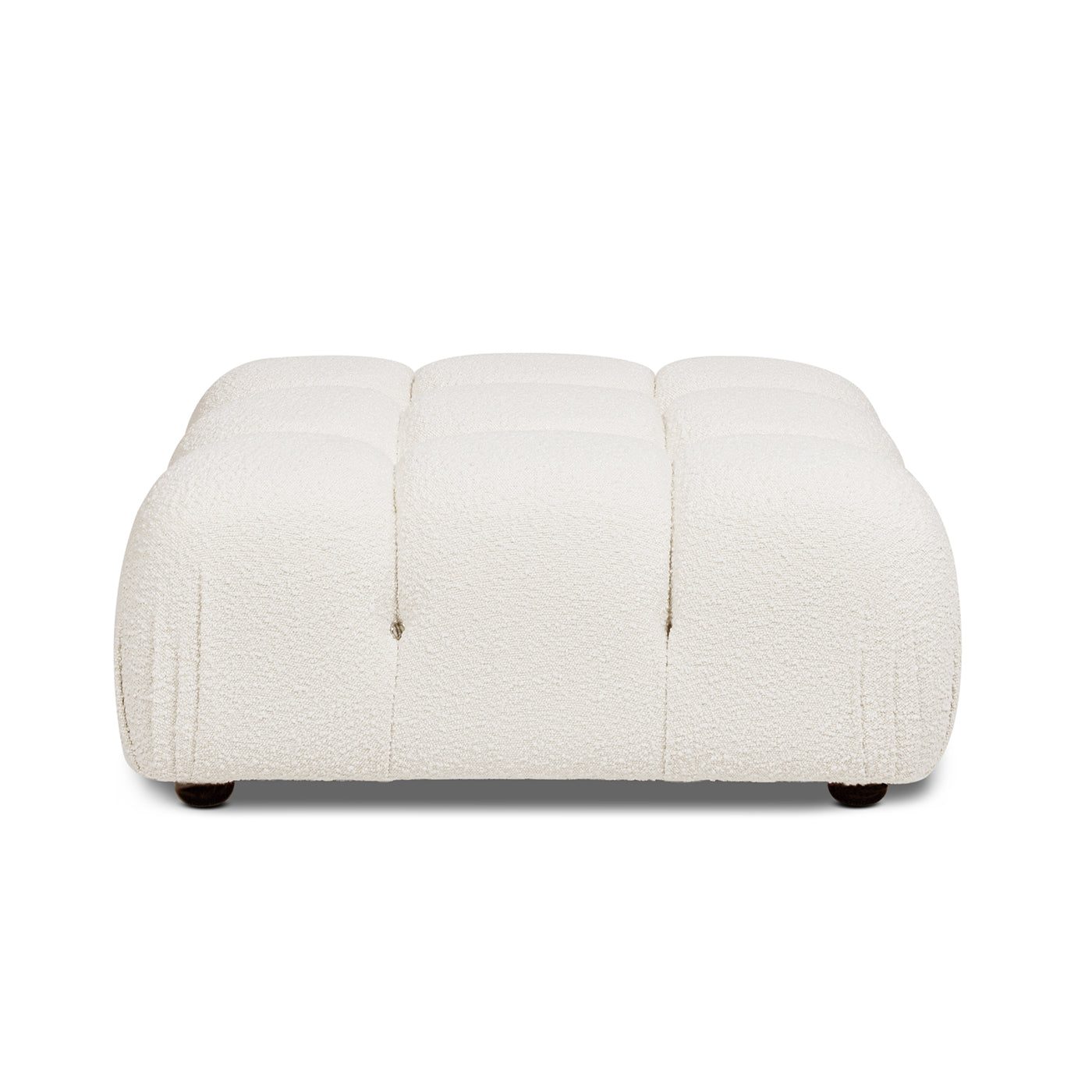 Marcel 36" Bubble Modular Modern Cocktail Ottoman, Ivory White Boucle White Foam Boucle