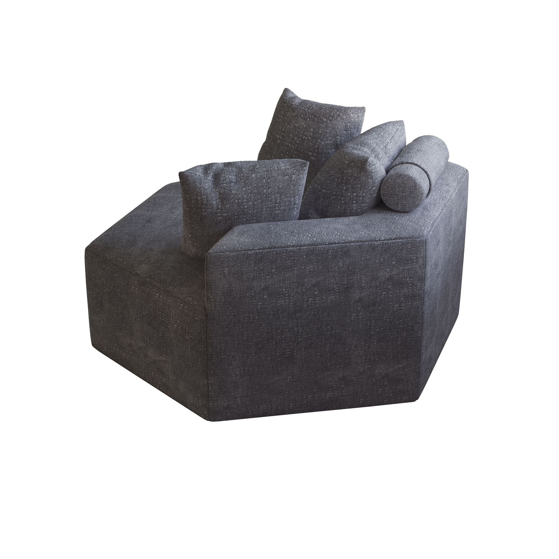 54''L Chenille Sponge Single Sofa,No Assembly Required,Fluffy Modern Sleeper Chair For Living Room, Bedroom, Lounge And Projection Room Grey Foam Chenille 1 Seat