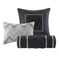 7 Piece Tufted Comforter Set Grey Full Full Grey Polyester