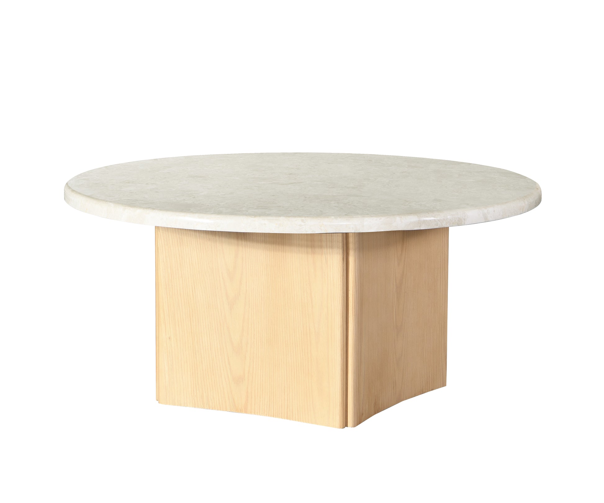 Qwin Coffee Table, Marble Top & Oak Finish Lv03005 White Natural Solid Wood Mdf Resin