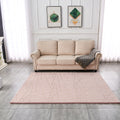 Luxury Machine Washable Dust Pink Geometric Abstract Gold Gilded Chinchilla Faux Fur Area Rug Dusty Rose Polyester