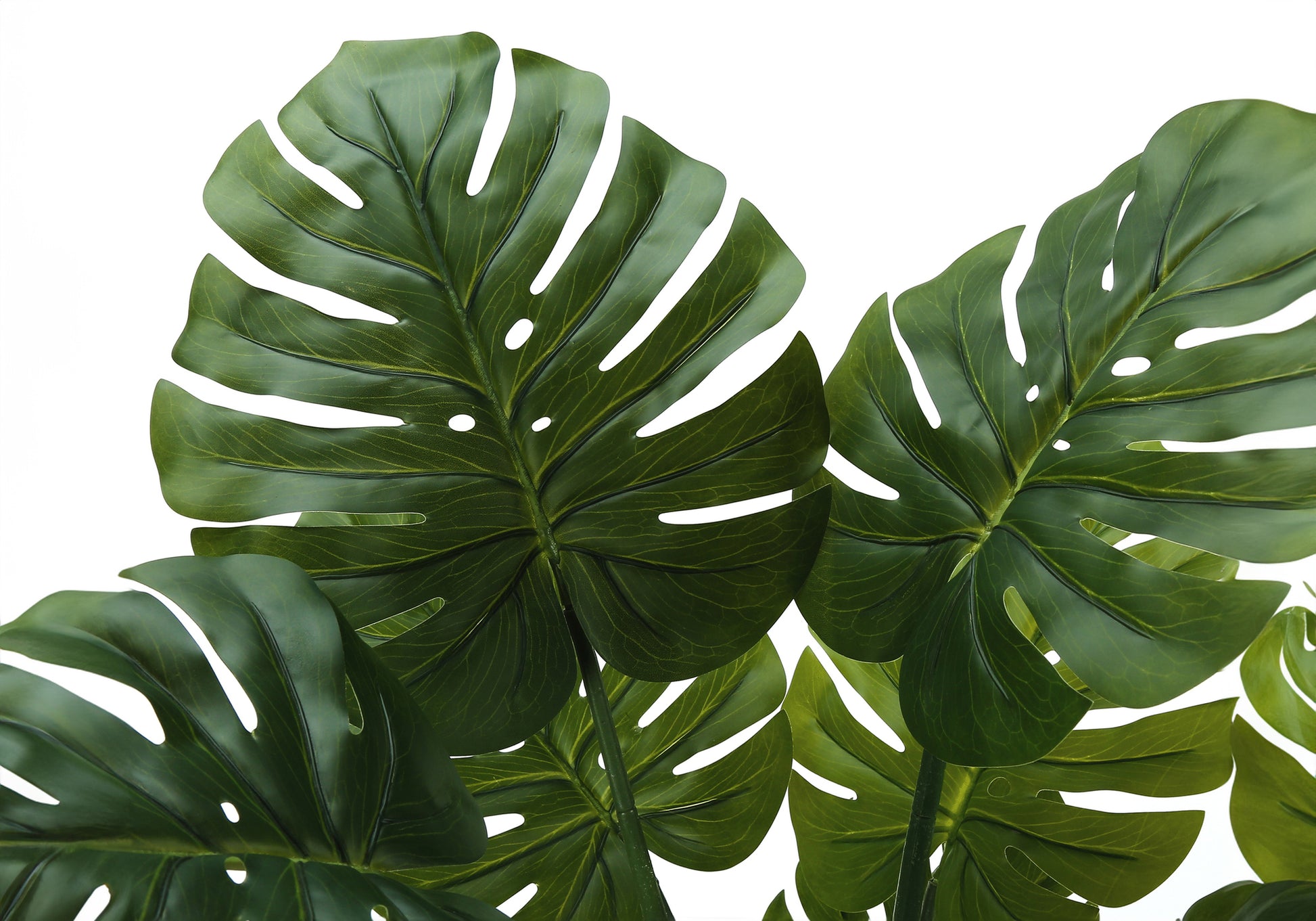 Artificial Plant, 45" Tall, Monstera Tree, Indoor, Faux, Fake, Floor, Greenery, Potted, Real Touch, Decorative, Green Leaves, Black Pot Green Foam Plastic