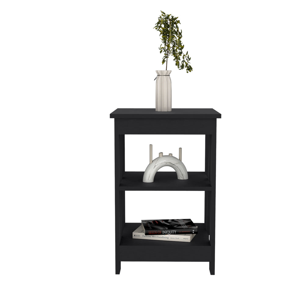 Side Table Rossville, Living Room, Black Black Particle Board Engineered Wood