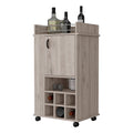 Farson Bar Cart with 2 Side Shelf, 6 Built In Wine freestanding-5 or more spaces-light gray-primary