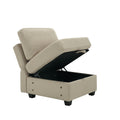 Space Saving Small Sectional Sofa With Ottoman, 2 Seater Sofa With 1 Ottoman, All Seats And Ottomans With Storage Function Beige Beige Fabric 2 Seat