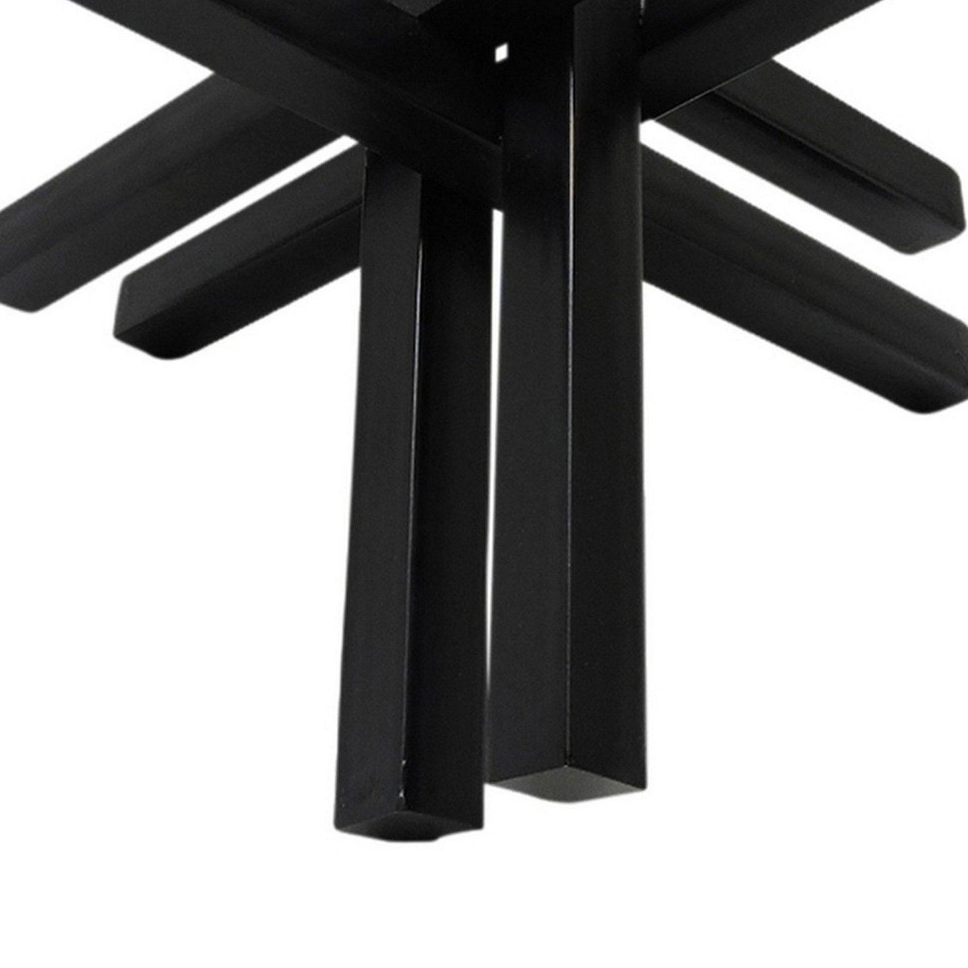 Accent Decor With Metal Double Jack Design, Black Black Metal