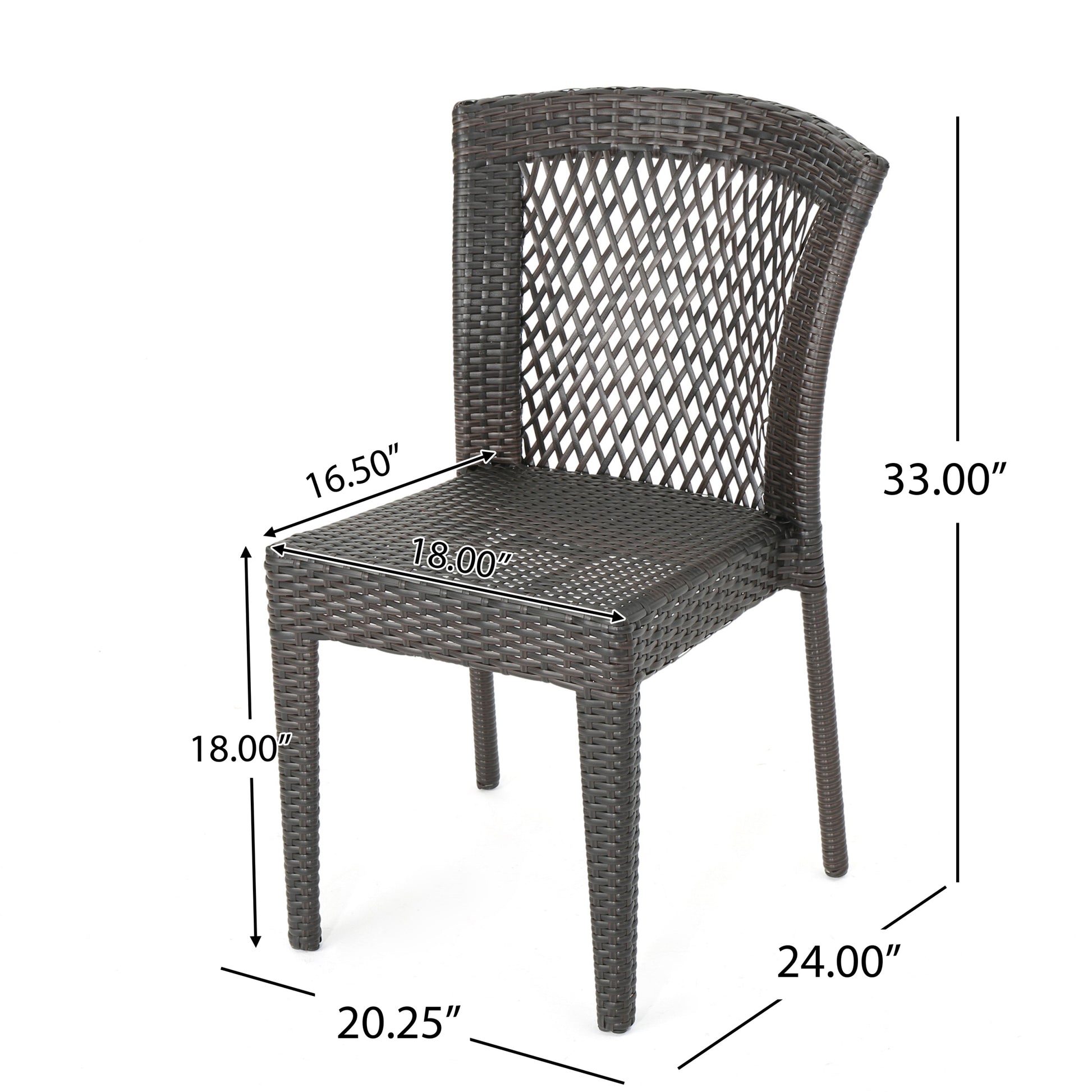 Farley Stacking Sidechair Antique Brown Pe Rattan Iron