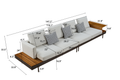 Luxury Sofa Fabric Sofain Living Room Left And Right Interchangeable Four Seat Sofa Off White Off White Wood 4 Seat