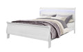 Charlston White King Bed With Led White Solid Wood Mdf