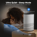 Portable Air Purifiers With Air Quality Monitor For Home Bedroom Large Room Covers Up To 1200Ft , 360 Outlet Air Cleaner, 25Db Sleep Mode White Plastic