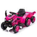 12V Kids Ride On Electric Tractor Black Knight,Kids Ride On Toy.2Wd,Non Skid Tires, Steering Wheel, Foot Pedal,With Removable Storage Tug,Light,Bluetooth,Music,Mp3,Usb,Power Display For Kids Aged 2 3. Rose Red 50 99 Lbs Polypropylene