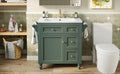 30'' Bathroom Vanity With Top Sink, Modern Bathroom Storage Cabinet With 2 Drawers And A Tip Out Drawer, Single Sink Bathroom Vanity Same As Sw000143Aaf Green Bathroom Modern Solid Wood Mdf Resin