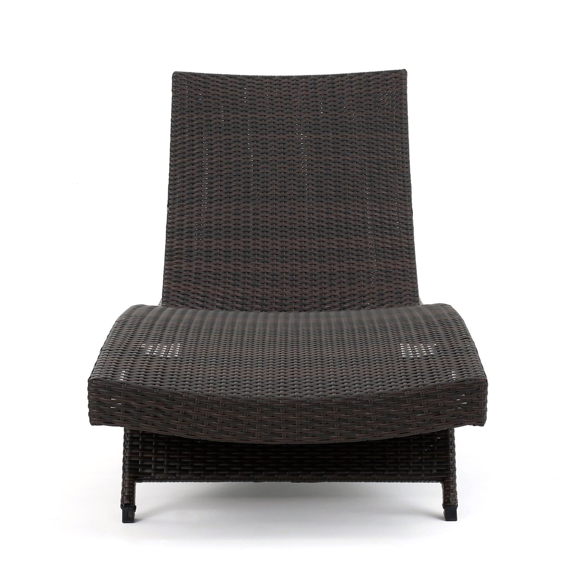 Salem Pe Wicker Chaise Lounge Brown Pe Rattan Iron