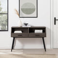 Contemporary 2 Drawer Angled Entry Table Slate Grey Light Gray Mdf Mdf