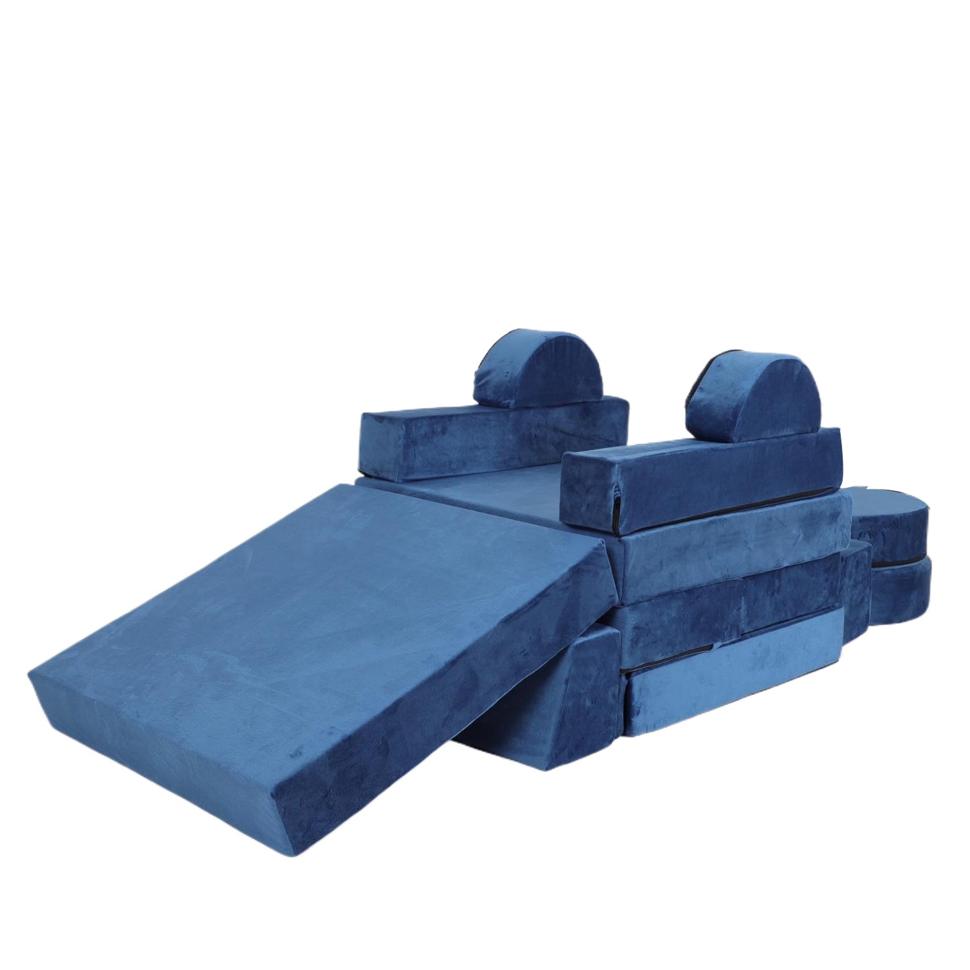 14Pcs Kids Sofa Modular Play Couch,Child Sectional Sofa To Boost Creativity,Boys And Girls Diy Creativing Playroom Couch Furniture For Toddlers Conertible Foam And Floor Cushion Blue Blue Foam Foam