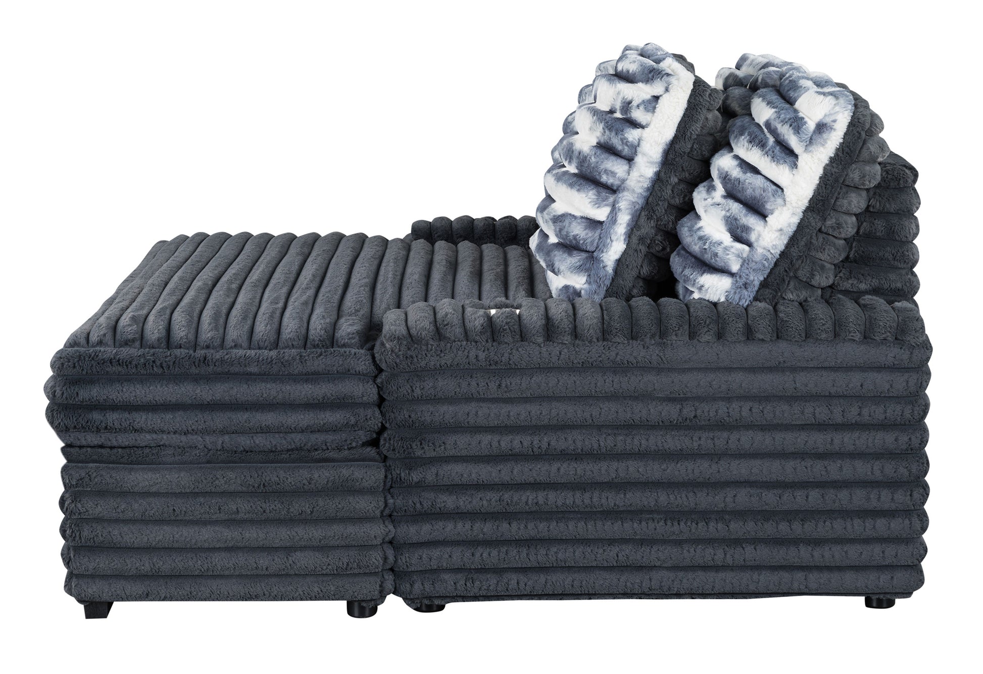 Shine Grey Lounger Sofa With Usb Gray Fabric