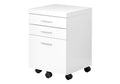 File Cabinet, Rolling Mobile, Storage Drawers, Printer Stand, Office, Work, White Laminate, Contemporary, Modern White Particle Board