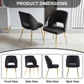 Black Velvet Dining Chairs With Metal Legs And Hollow Back Upholstered Dining Chairs Set Of 4 Metal Black Dining Room Foam Dry Clean Modern Dining Chairs Velvet