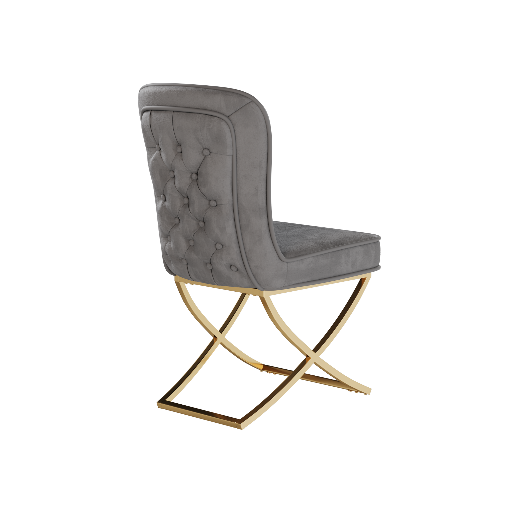 Dining Chair Set Of 4, Grey Velvet Backrest And Golden Metal Legs.For Modern Kitchen Dining Room Chair For Kitchen Living Modern Decorative Leisure Chairs Office Chairs Grey Foam Velvet