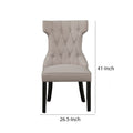 Upholstered Button Tufted Side Chairs With Wooden Base Set Of 2 Gray Gray Solid Wood